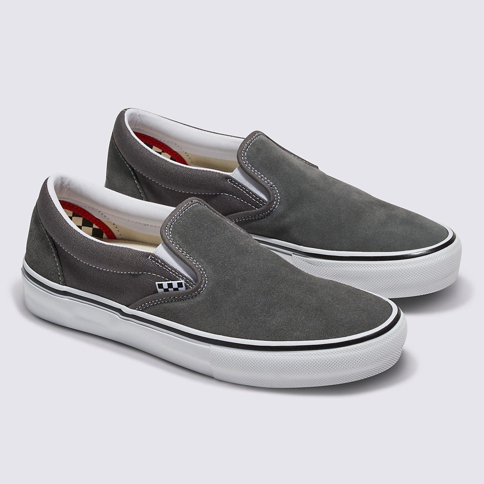 Pewter/White Skate Slip On Vans Skate Shoe