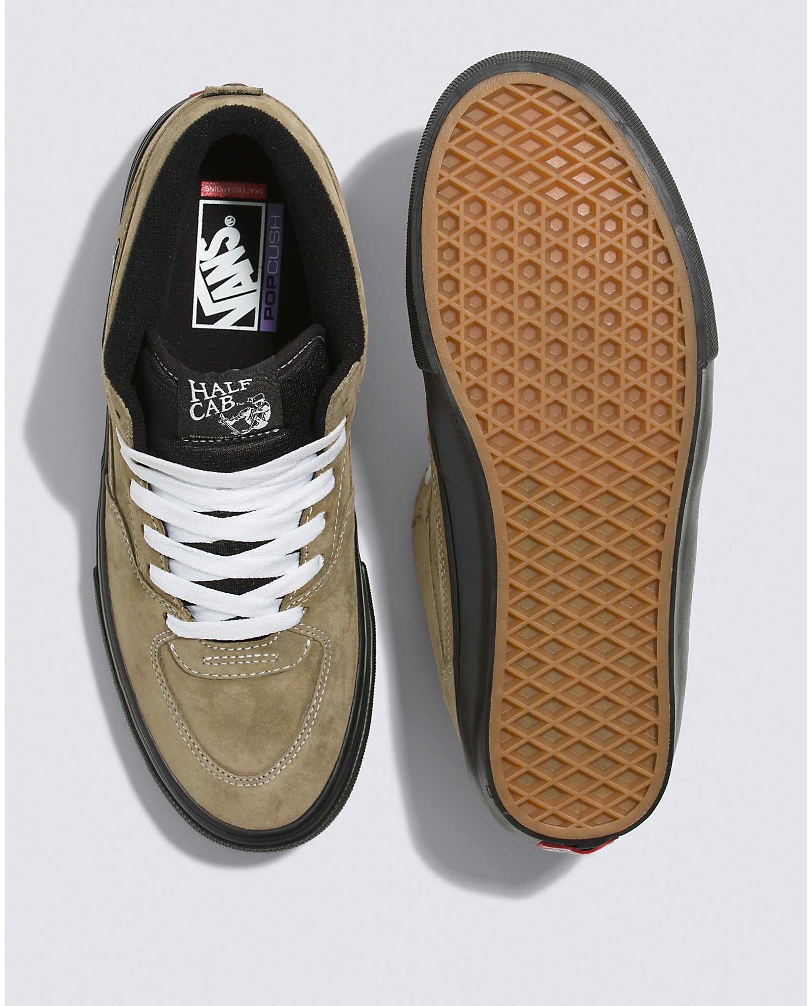 Olive/Black 92' Pig Suede Vans Half Cab Skate Shoe Top/Bottom