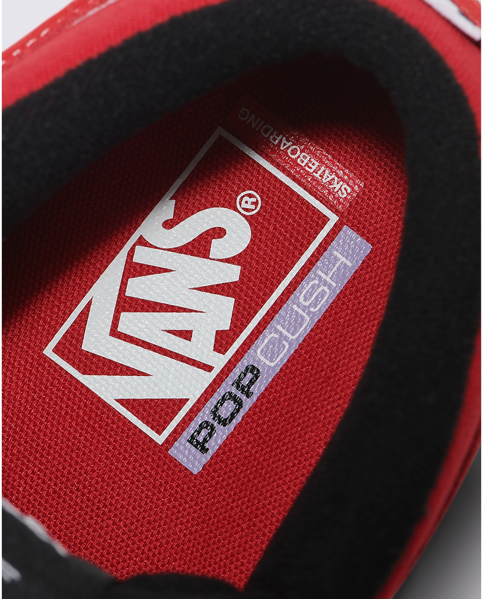 Red/White Skate Half Cab Vans Skate Shoe Detail