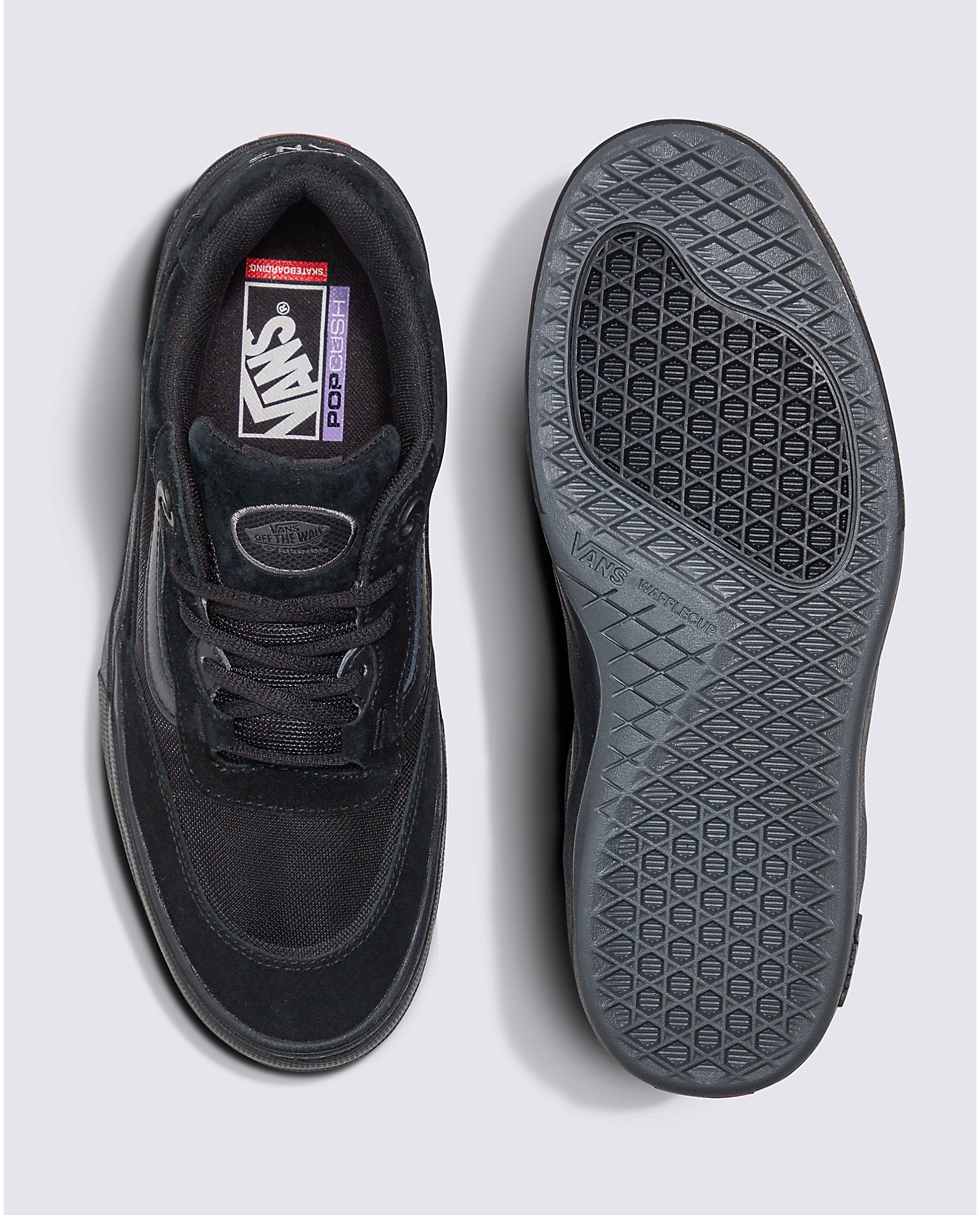 Black/Black Wayvee Vans Skateboard Shoe Top/Bottom