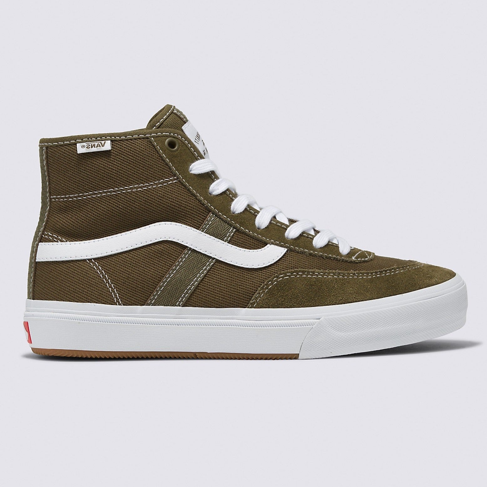 Dark Olive Crockett High Vans Skate Shoe