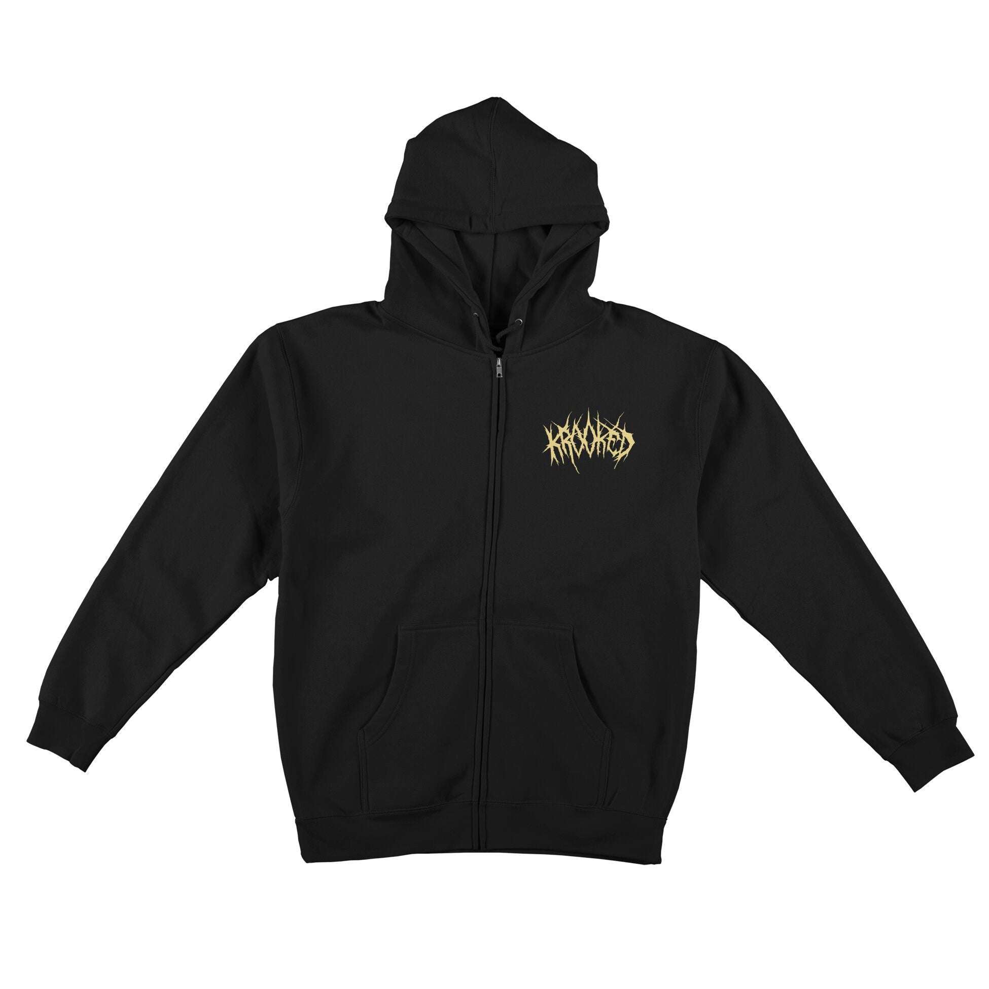 Black Necroshmoo Krooked Zip Up Hoodie