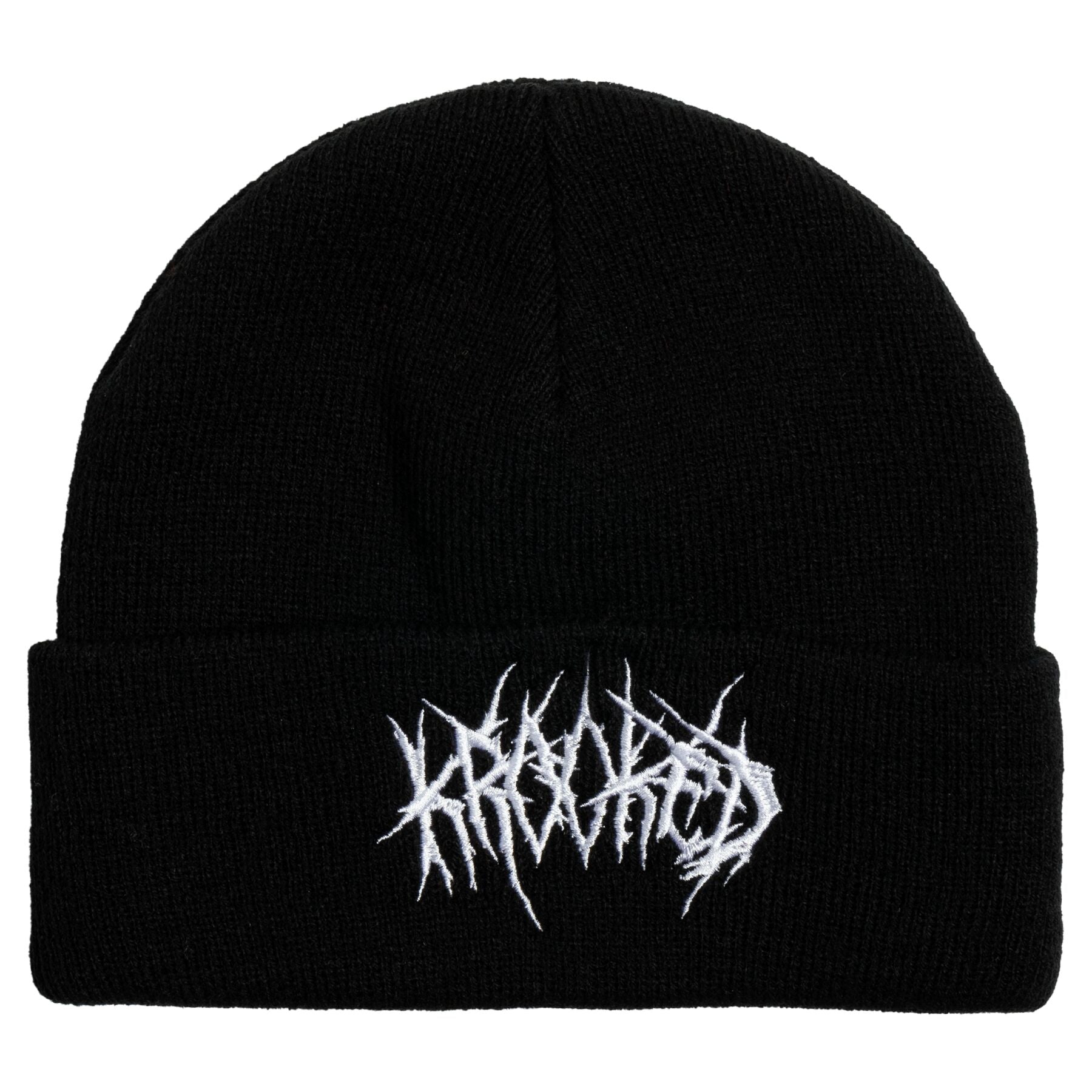 Black Necro Script Krooked Beanie