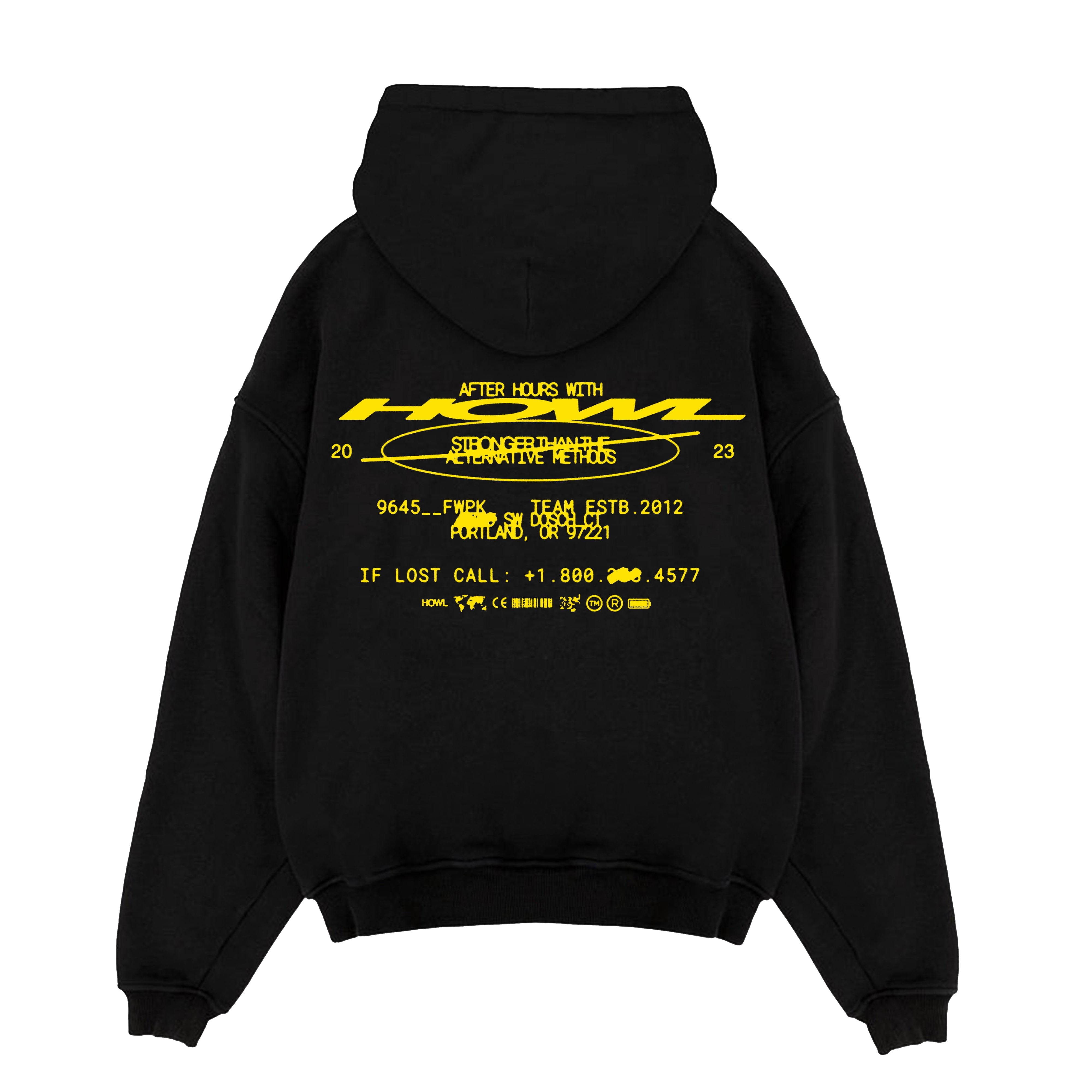 Black Tech Howl Hoodie Back