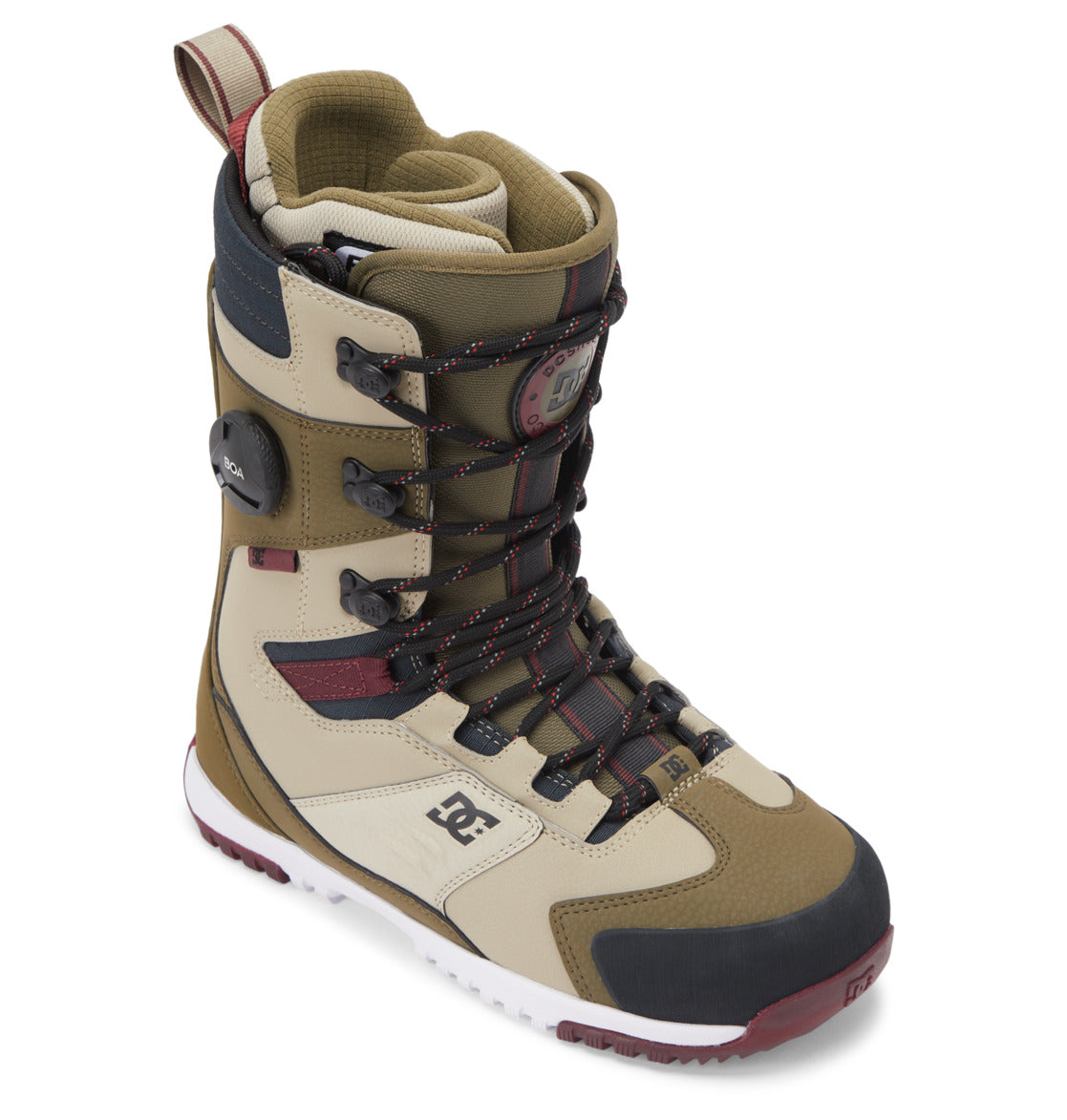 2024 Olive/Military Premier Hybrid BOA DC Snowboard Boots Front