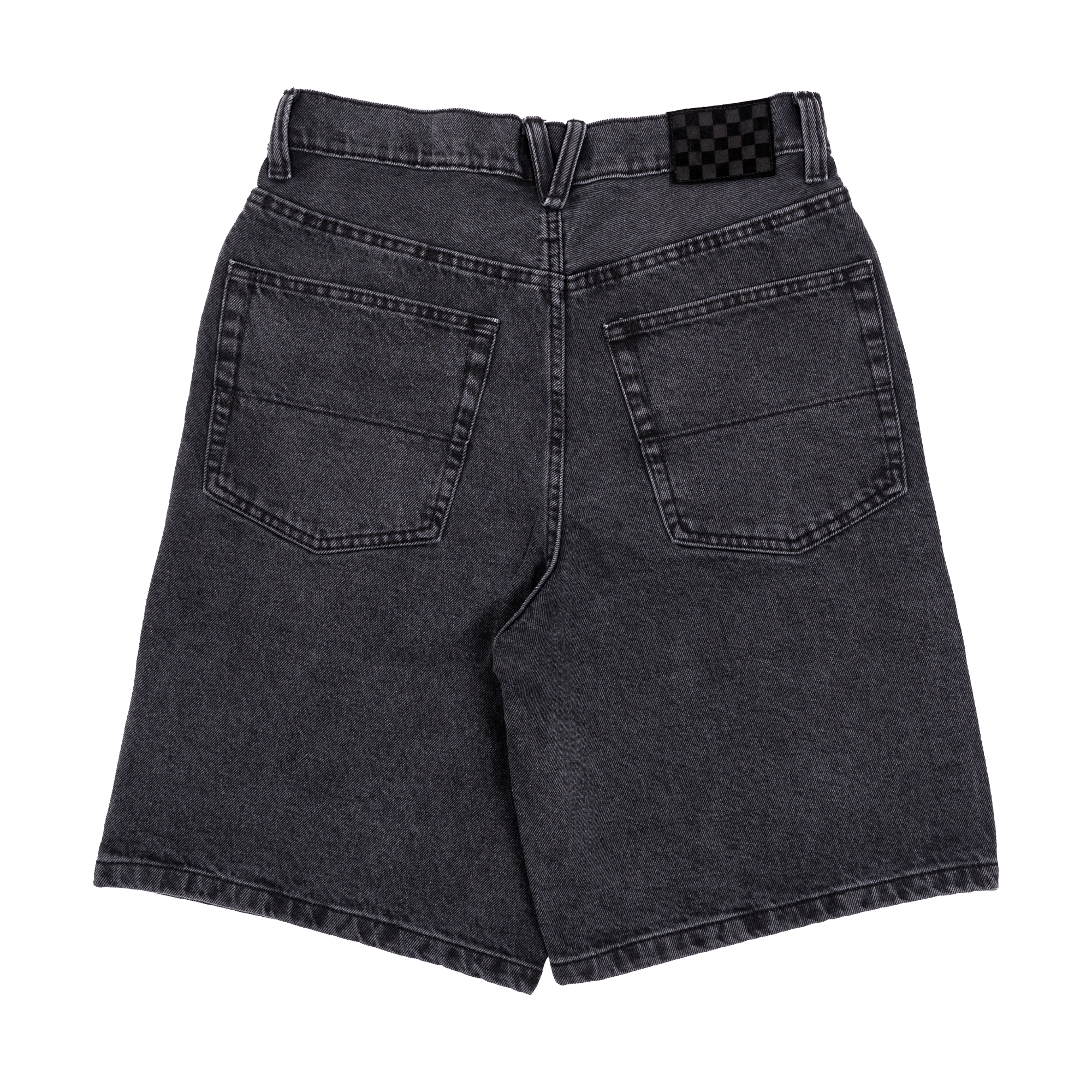 Washed Black Check-5 Vans Baggy Shorts Back