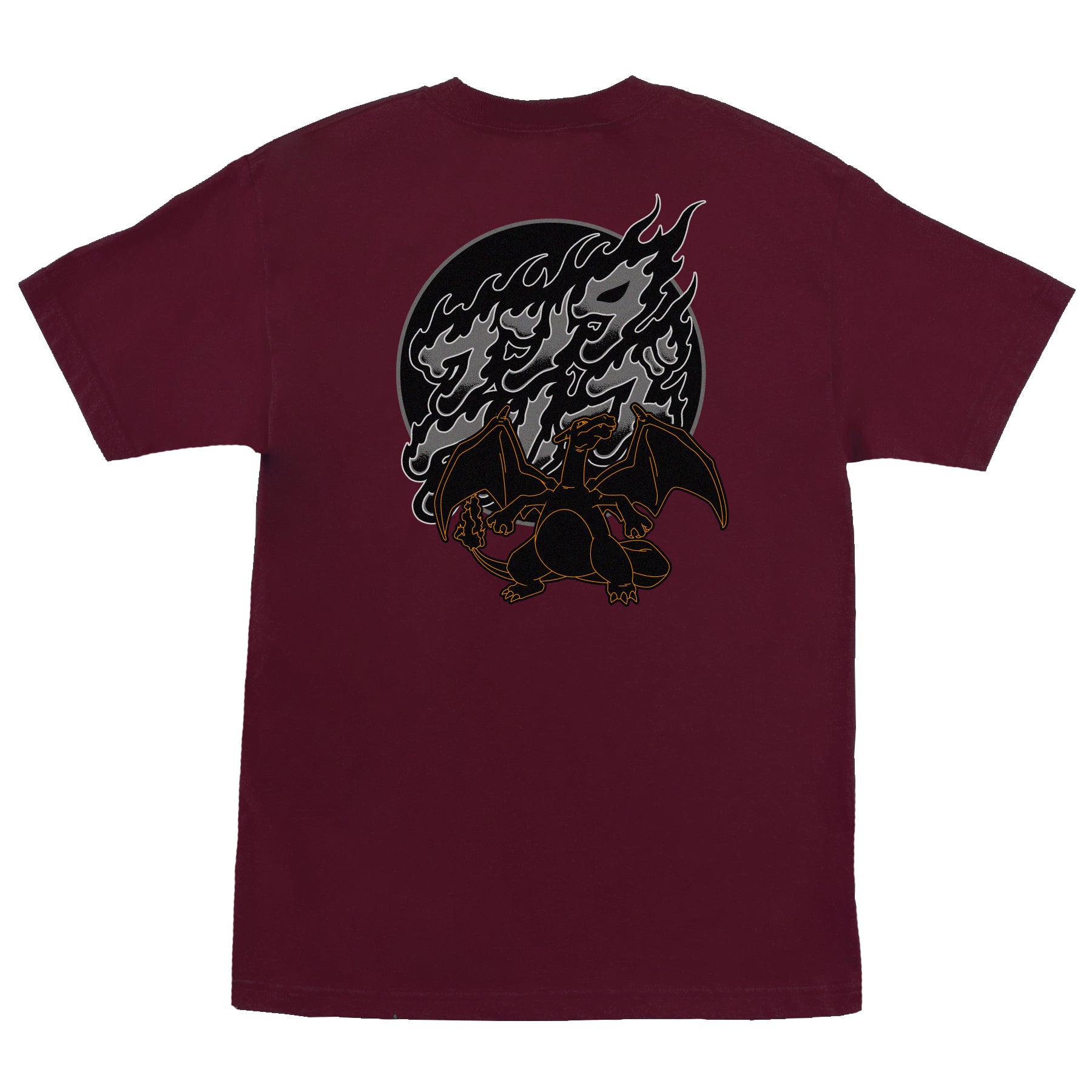 Burgundy Fire Type 3 Pokémon x Santa Cruz T-Shirt Back