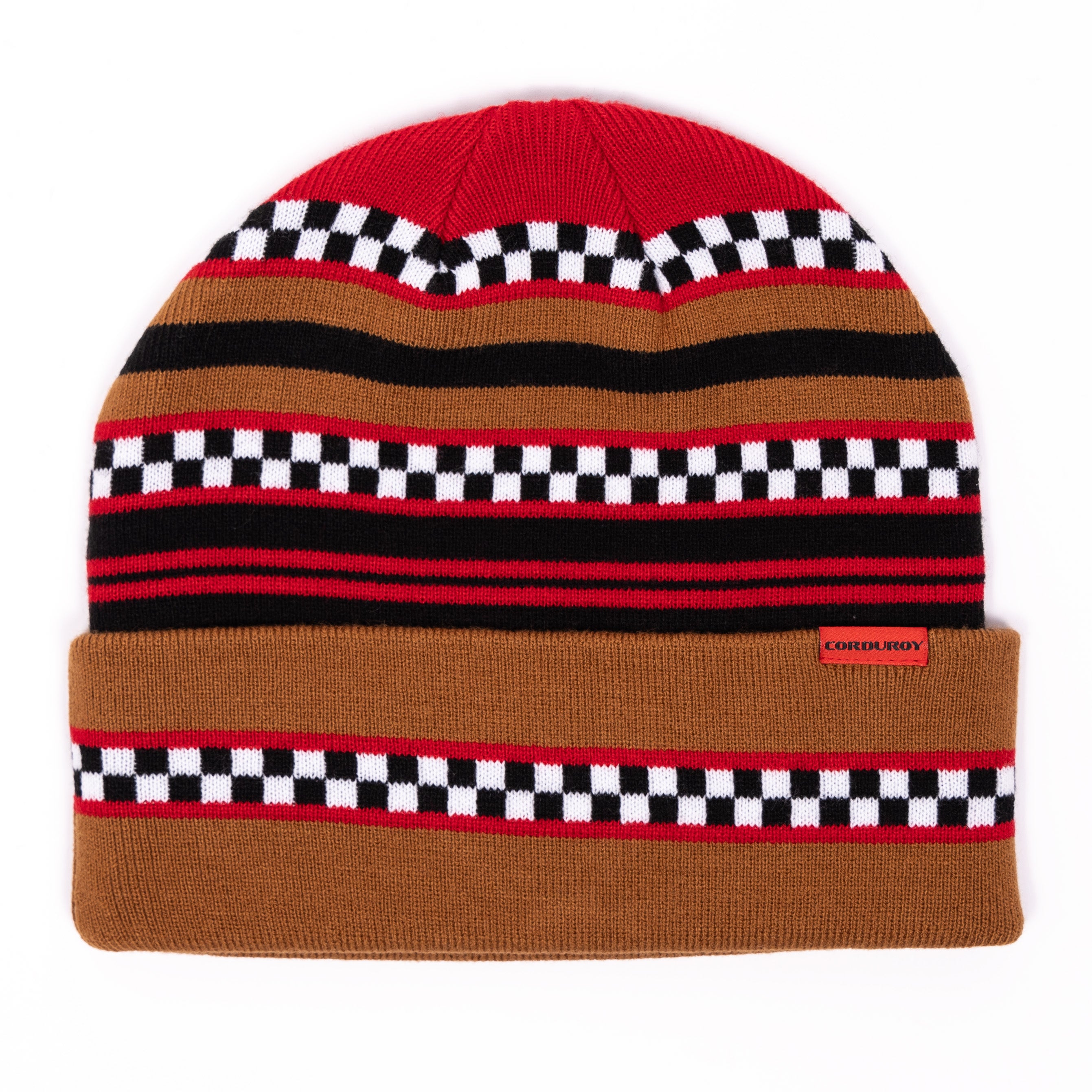 Nutmeg Checkstripe Corduroy Beanie