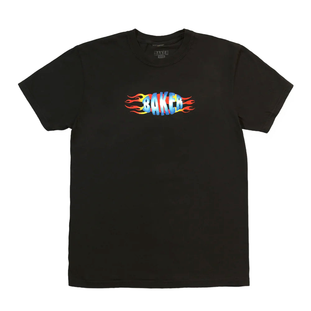 Black Wash Baker Flames T-Shirt