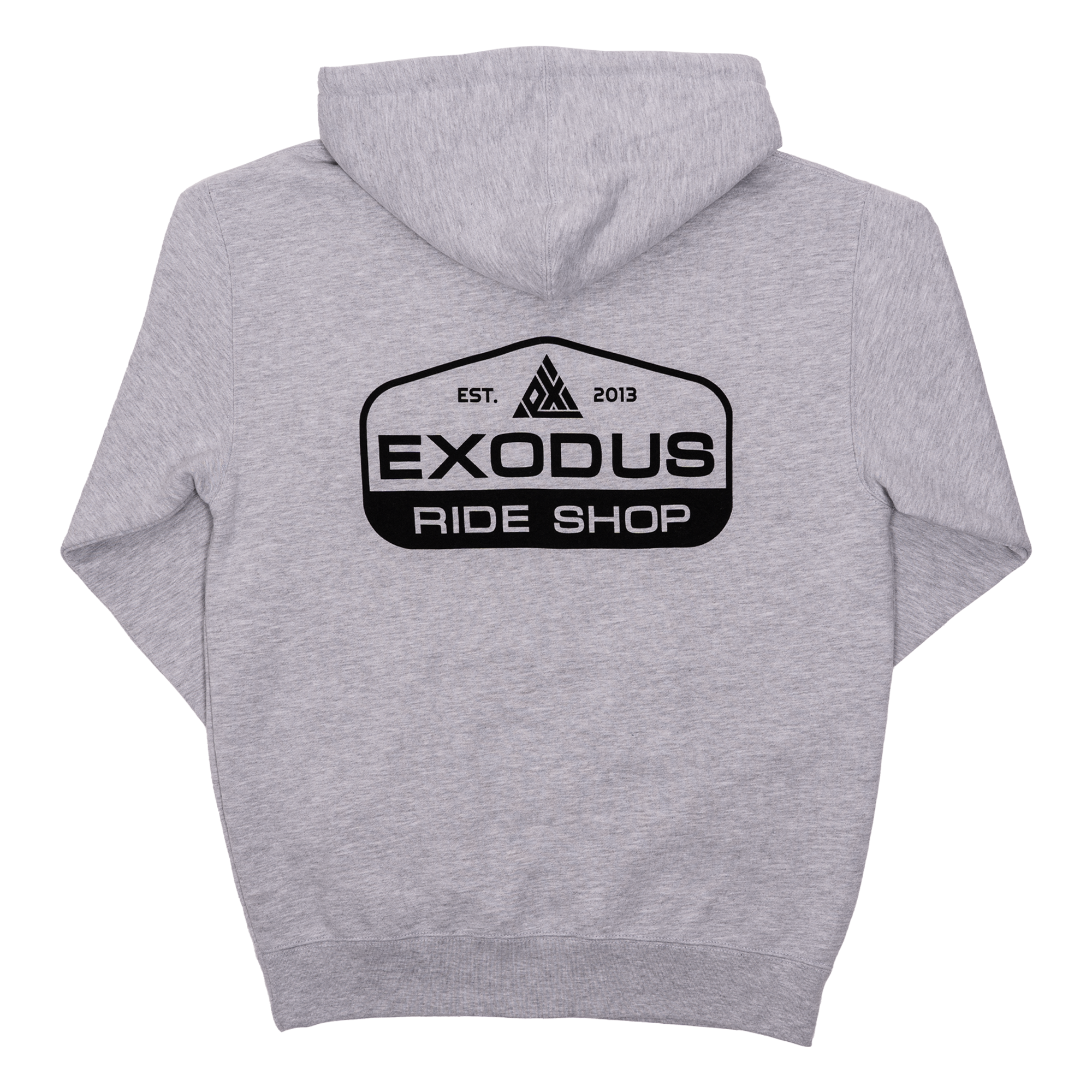 Heather Grey Patch Exodus Logo Hoodie Back