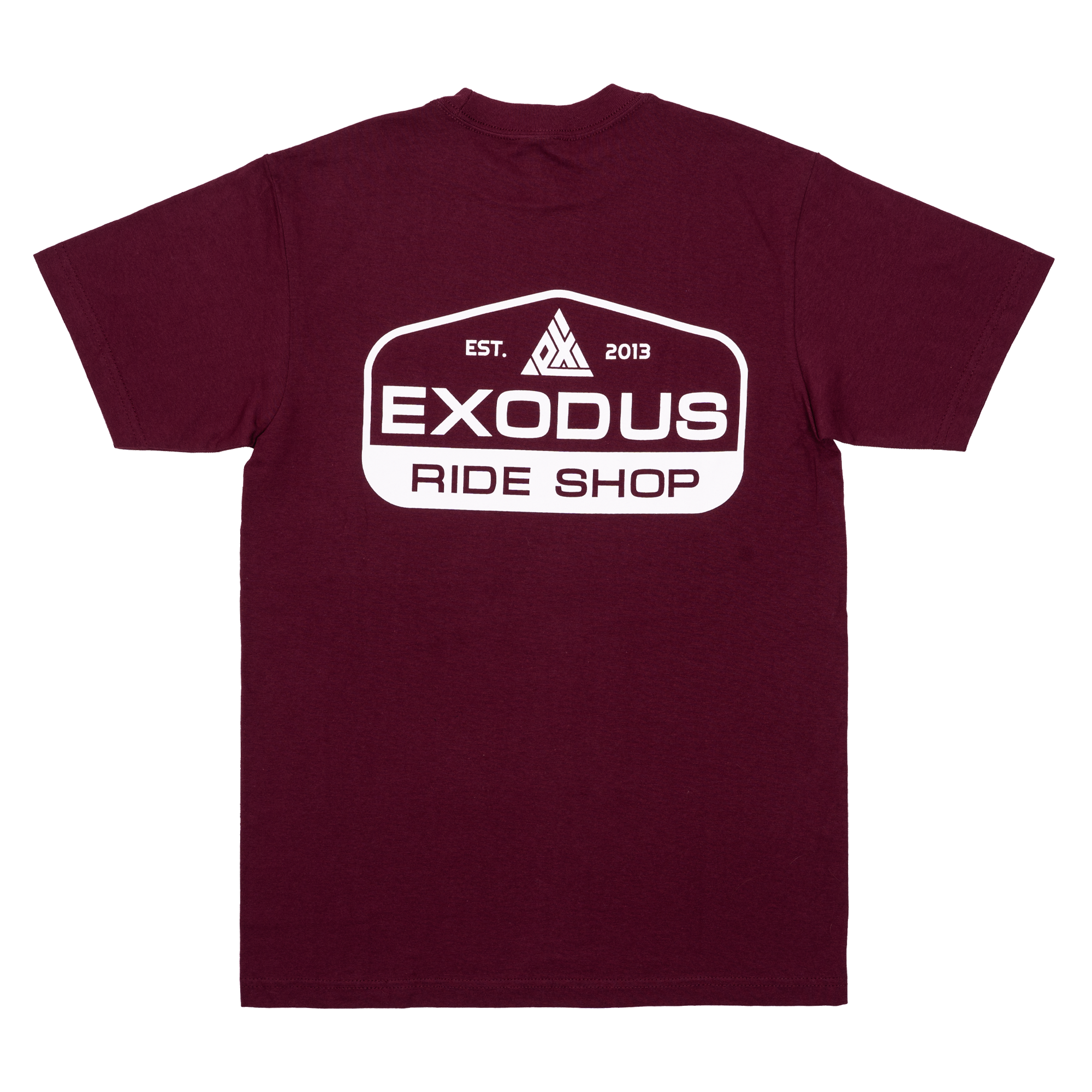 Burgundy Patch Logo Exodus T-Shirt Back