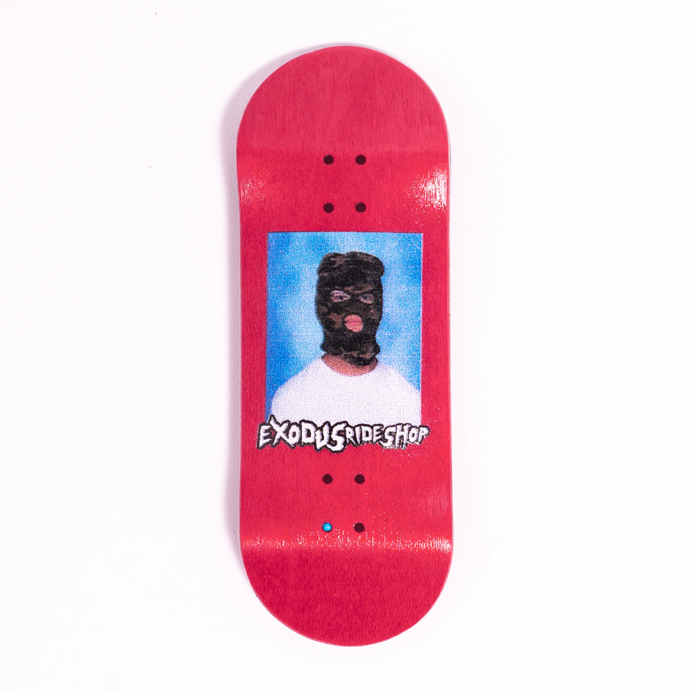 Light Red Ski Mask Exodus Fingerboard Deck