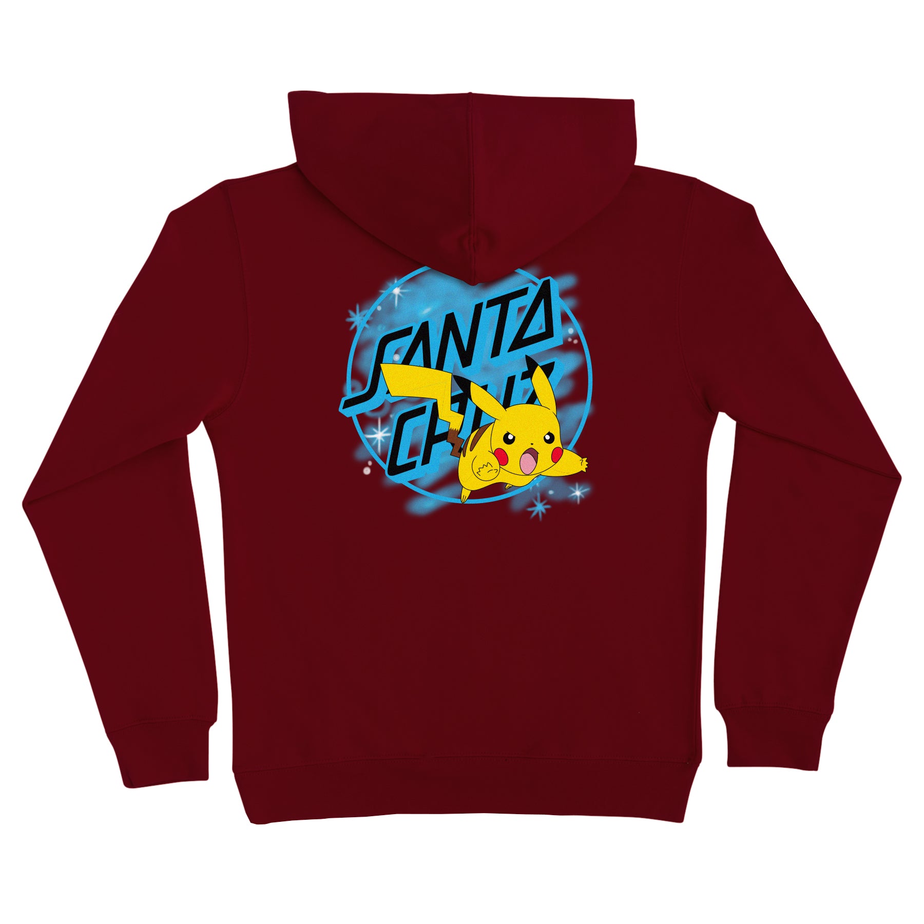 Maroon Pikachu Spray Dot Youth Pokémon x Santa Cruz Hoodie Back