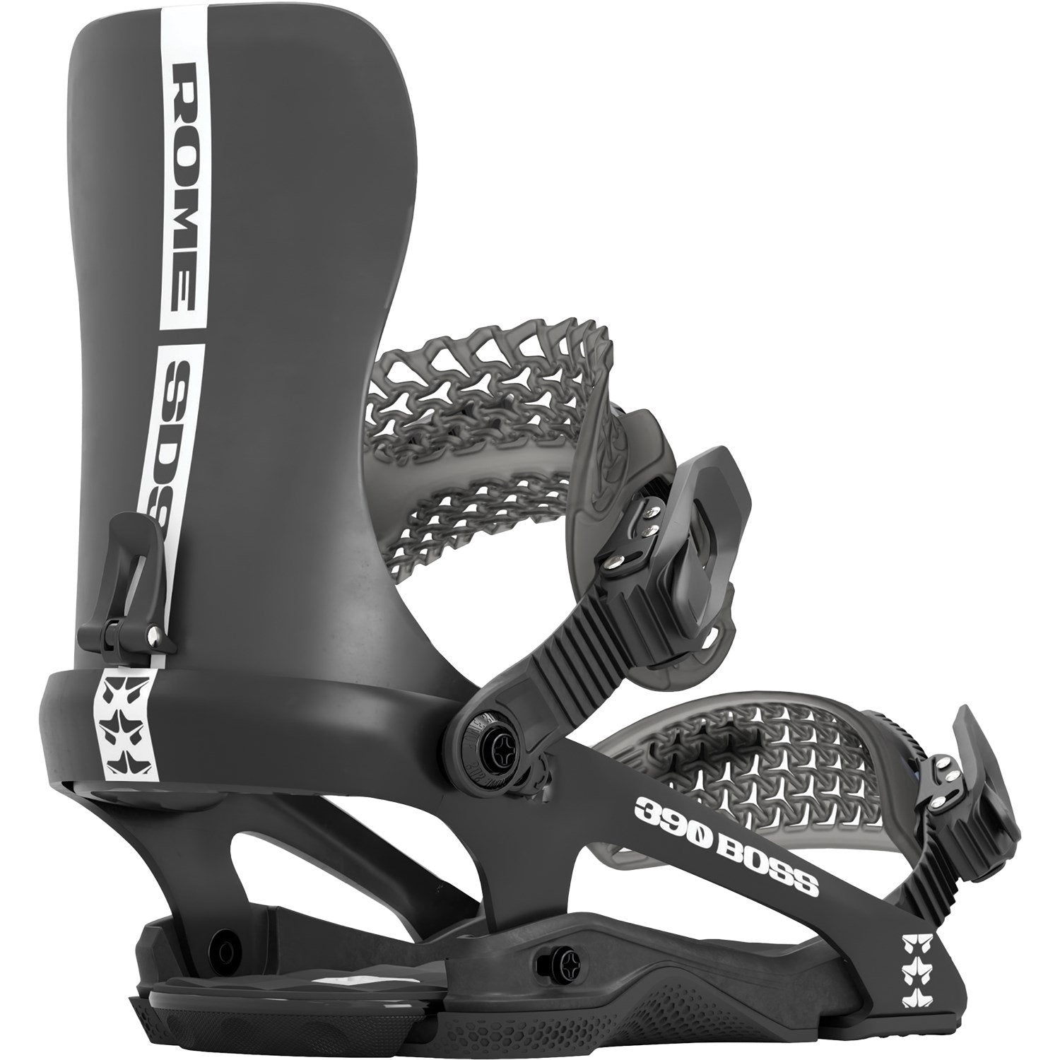 2024 Black 390 Boss Rome Snowboard Bindings