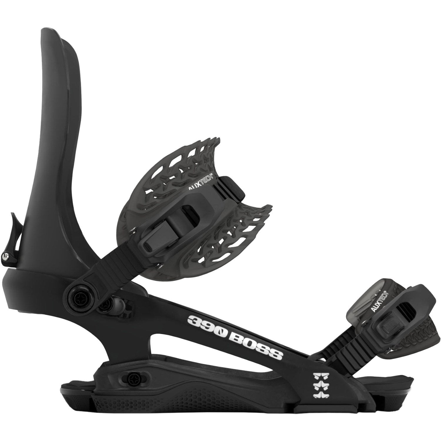 2024 Black 390 Boss Rome Snowboard Bindings Side