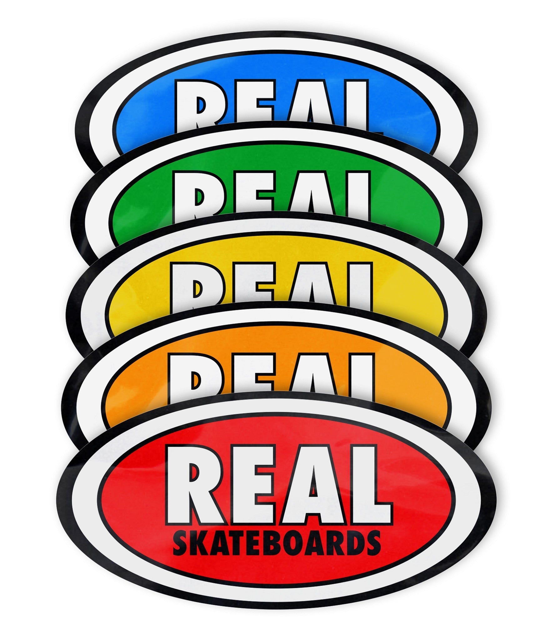 Real Staple Oval Single Skateboard Sticker - Medium (Assorted Colors)