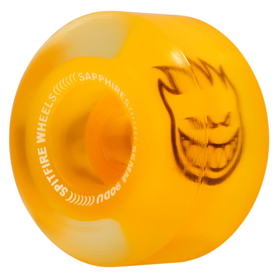 Neon Orange Conical Full Sapphire Spitfire Wheels