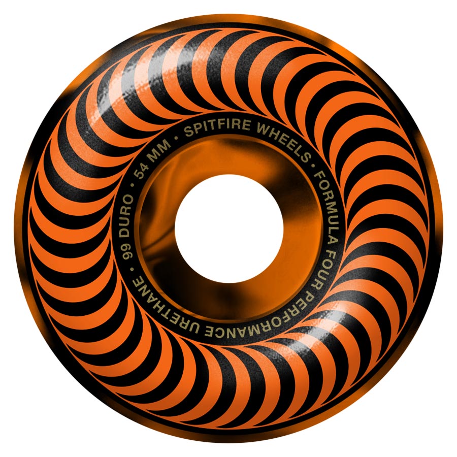 Black/Orange Swirl Classic F4 Spitfire Wheels