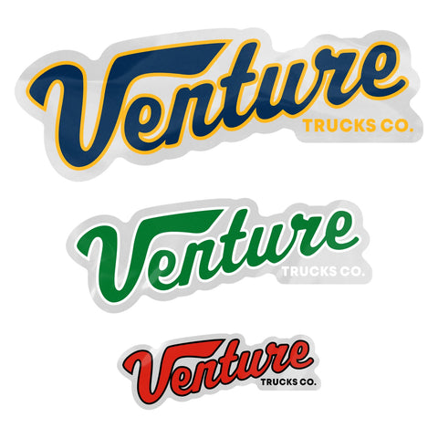 Collegiate Venture Skateboard Sticker in 3 sizes