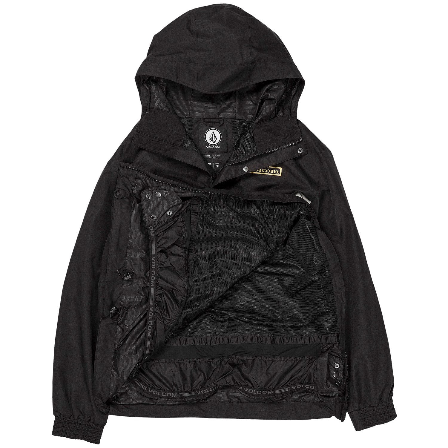 Black Arthur Longo Volcom Pullover Jacket Inside