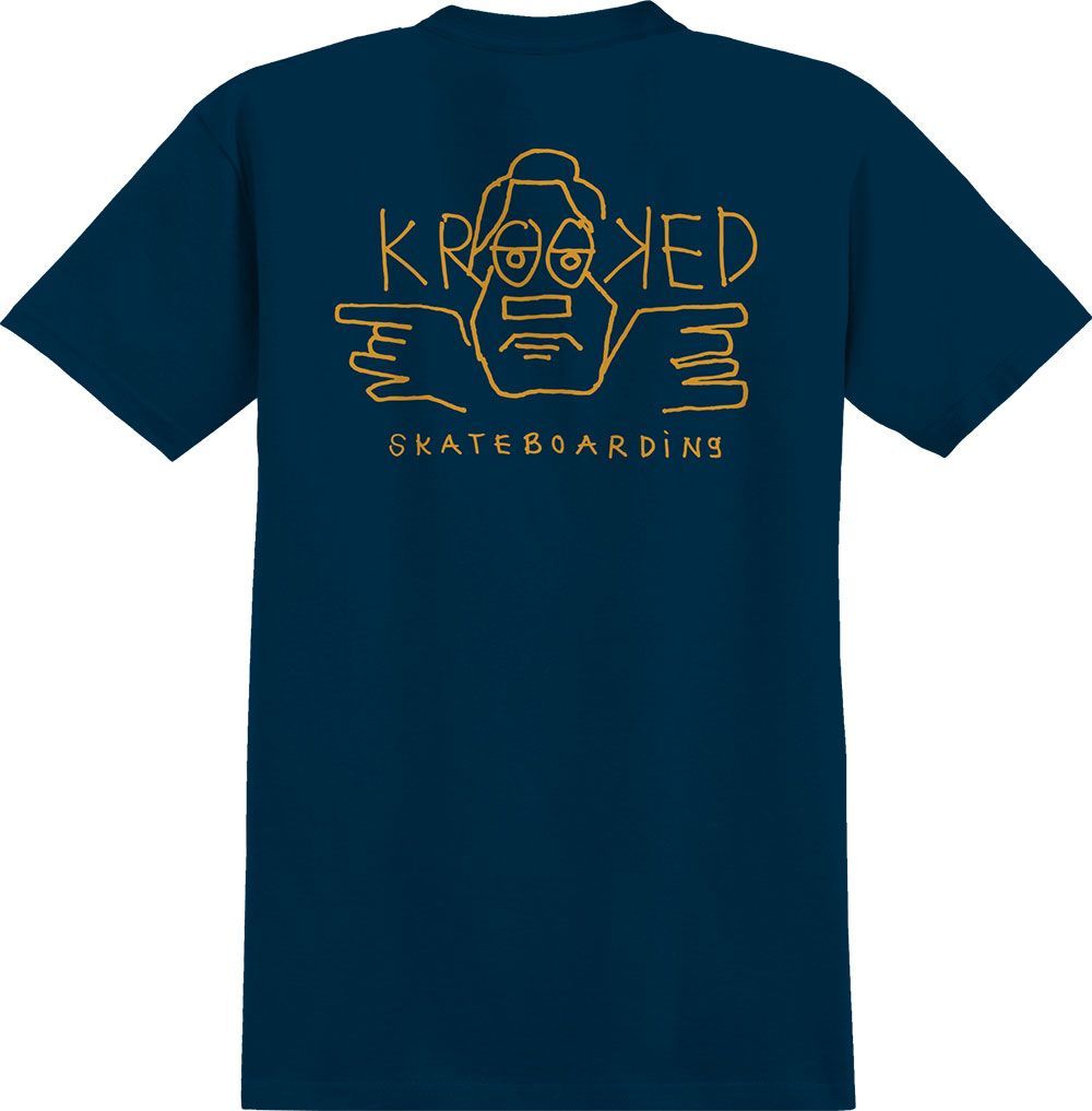 Krooked Dude Double Tee - Navy/Yellow