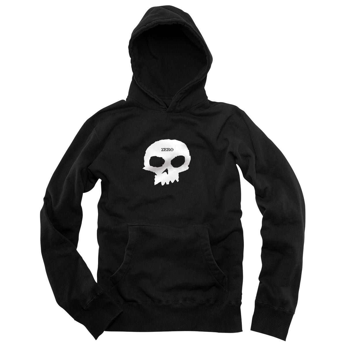 Black Single Skull Zero Skateboards Hoodie