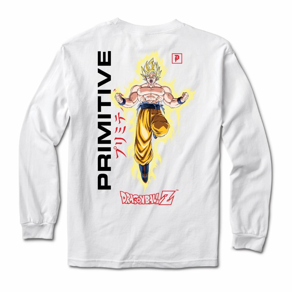 Primitive x Dragon Ball Z Goku Power Up Long Sleeve - White