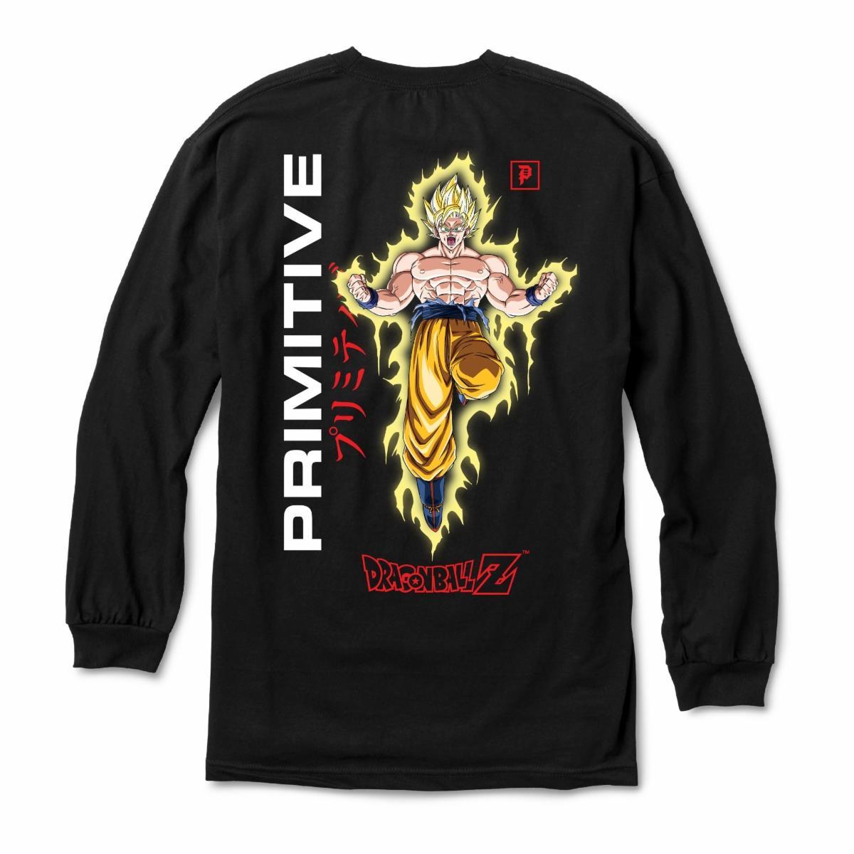 Primitive x Dragon Ball Z Goku Power Up Long Sleeve - Black