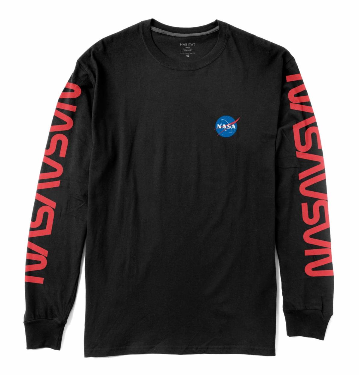 Habitat Nasa Worm Repeat L/S Tee - Black