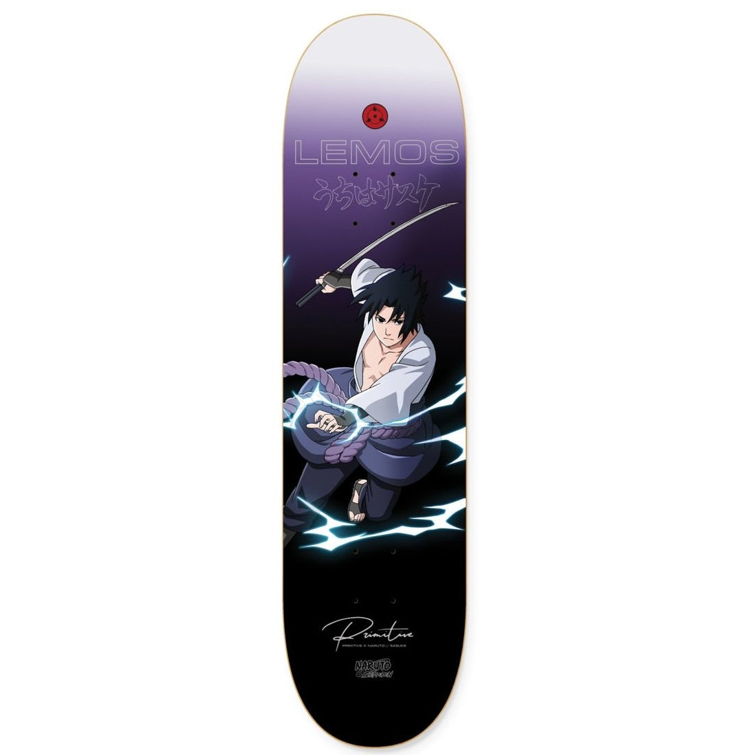 Primitive x Naruto Tiago Lemos Sasuke Skateboard Deck