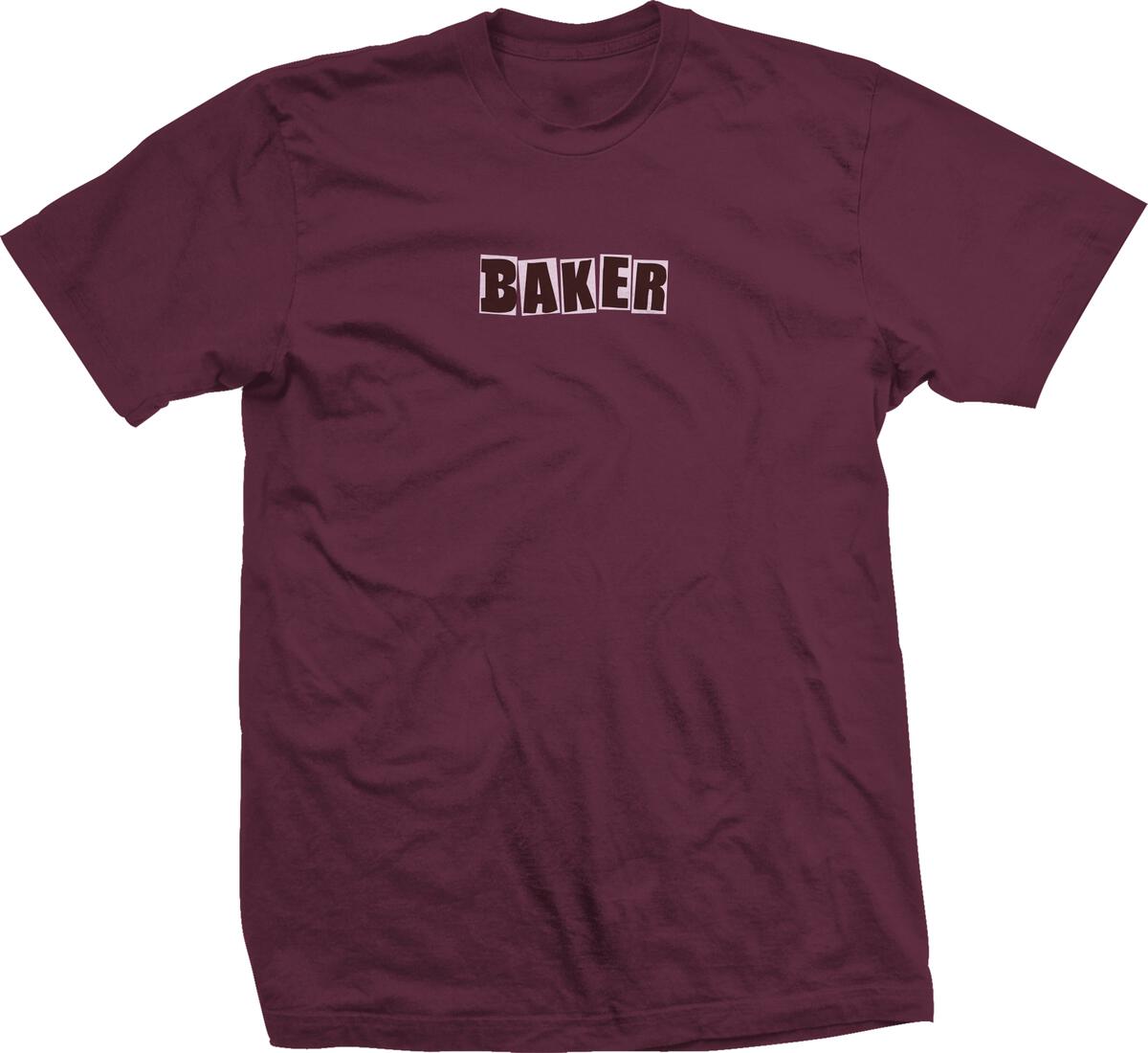 Burgundy Brand Logo Baker Skateboard T-Shirt