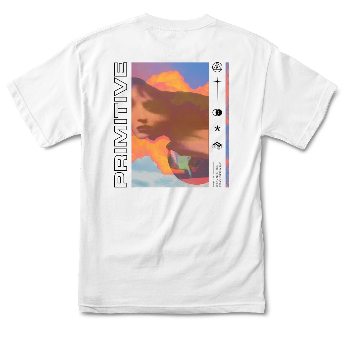 White Dreaming Primitive Skate T-Shirt Back