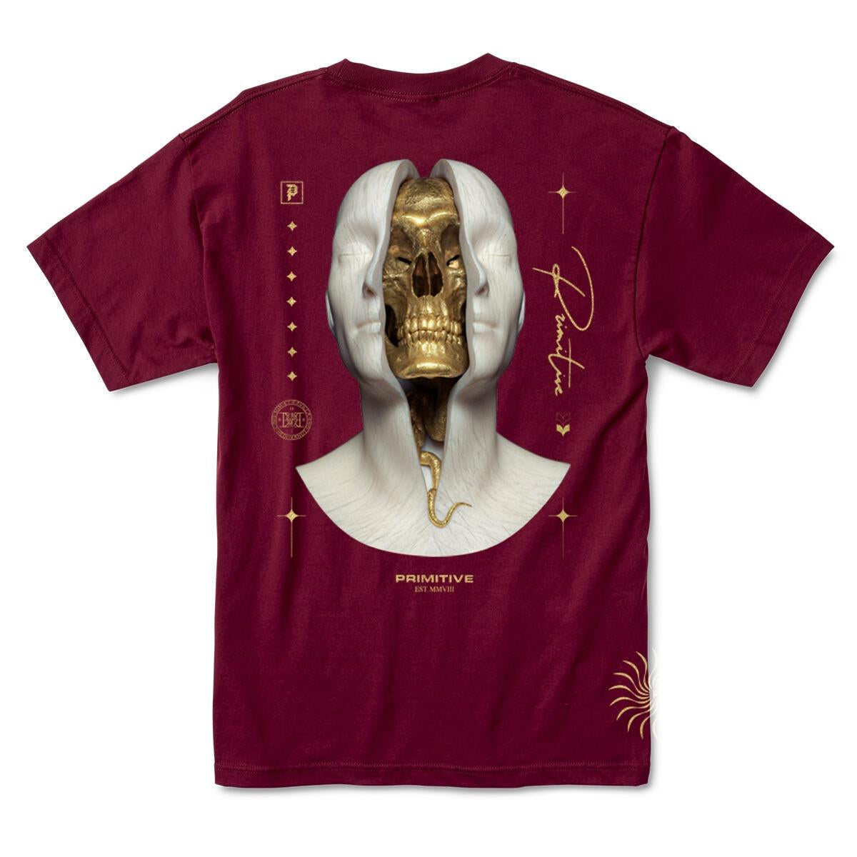 Burgundy Imperial Primitive Skate T-Shirt Back