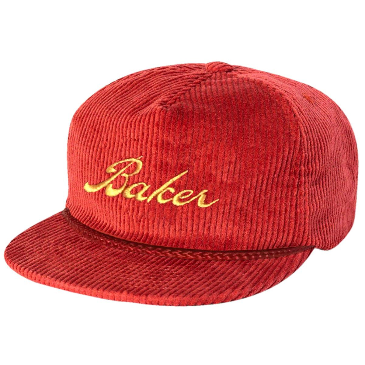 Golden Red Corduroy Baker Skateboards Hat