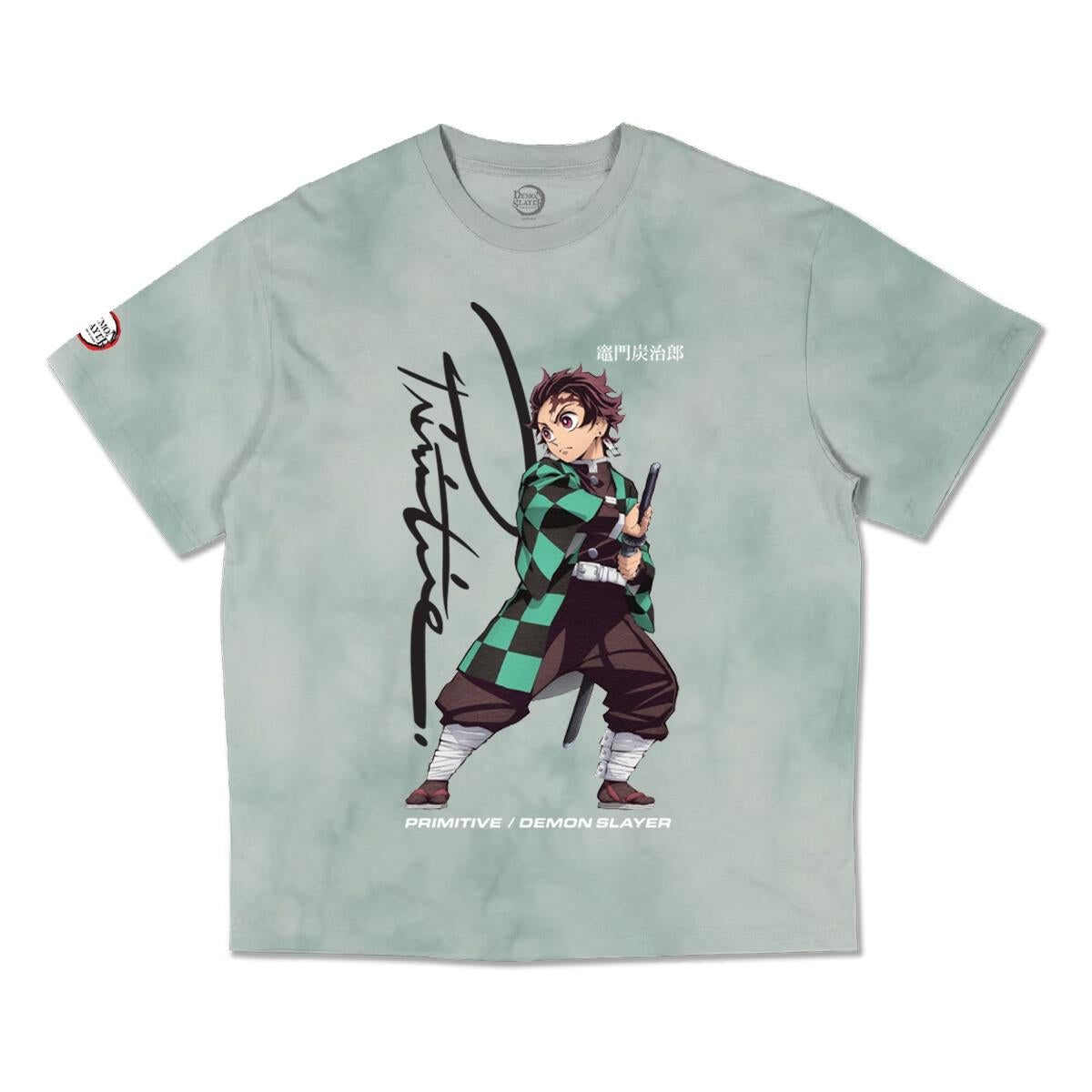 Washed Green Tanjiro Demon Slayer x Primitive Skate T-shirt