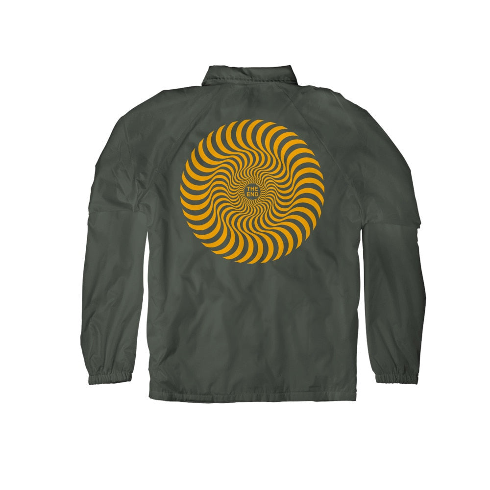 Spitfire Classic Swirl Bighead Coaches Jacket - Military Green/Yellow