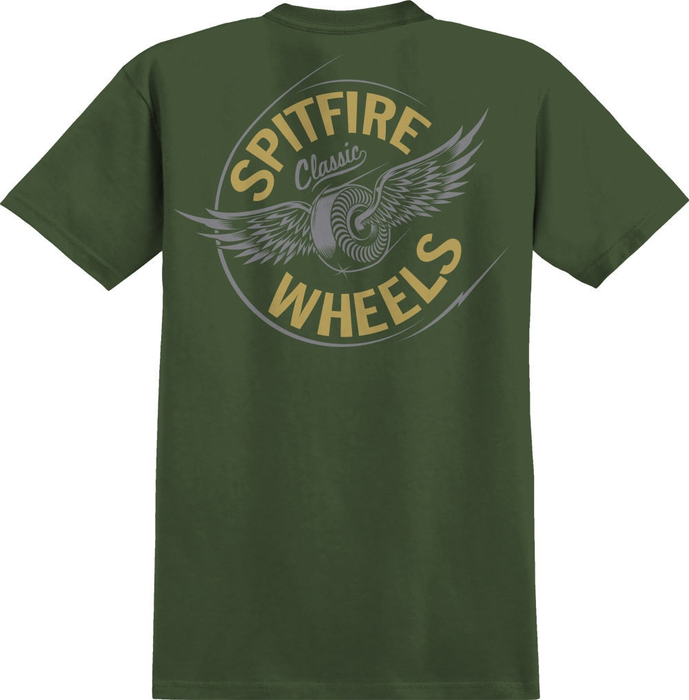 Spitfire Flying Classic Tee - Army Green/Gold