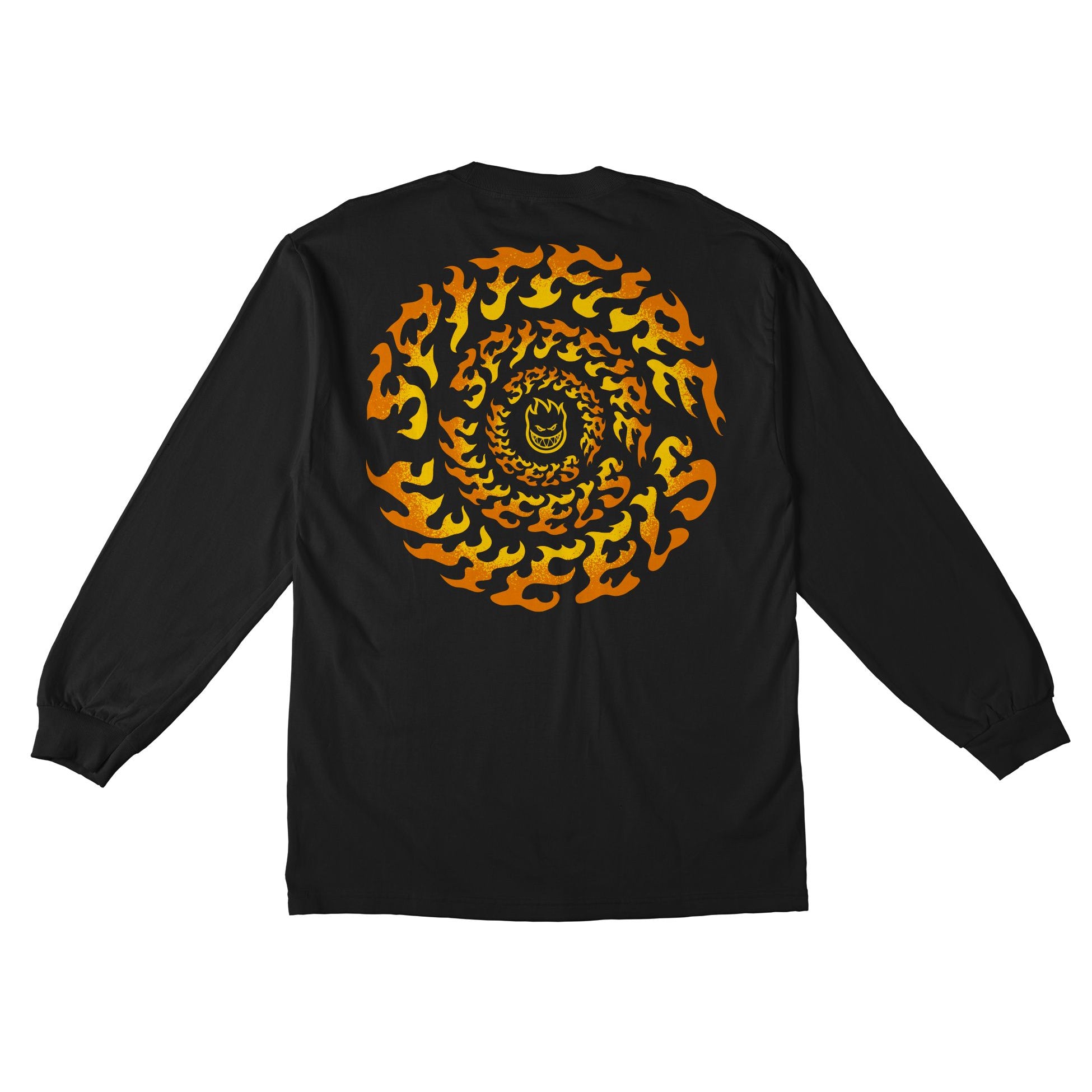 Black Torched Script Spitfire Long Sleeve T-Shirt Back