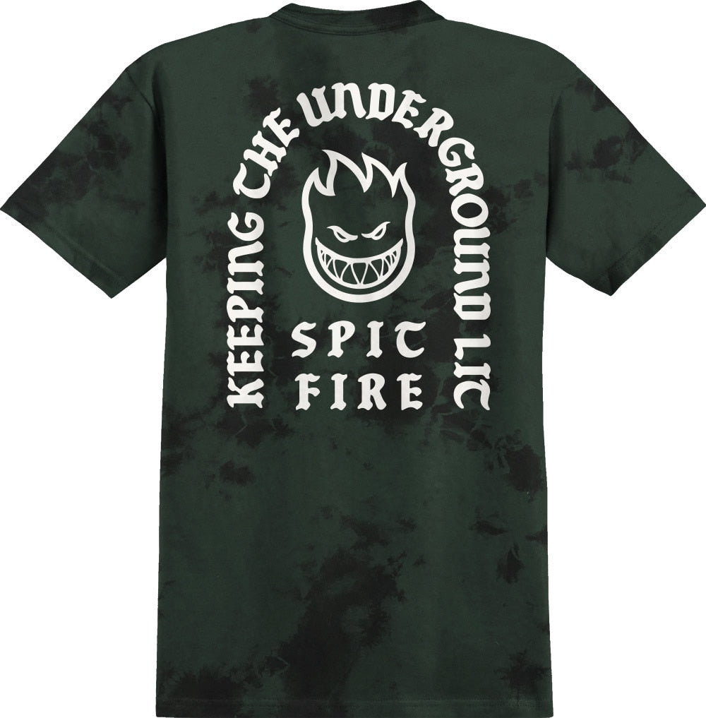 Spitfire Steady Rockin Tee - Green/Black Wash