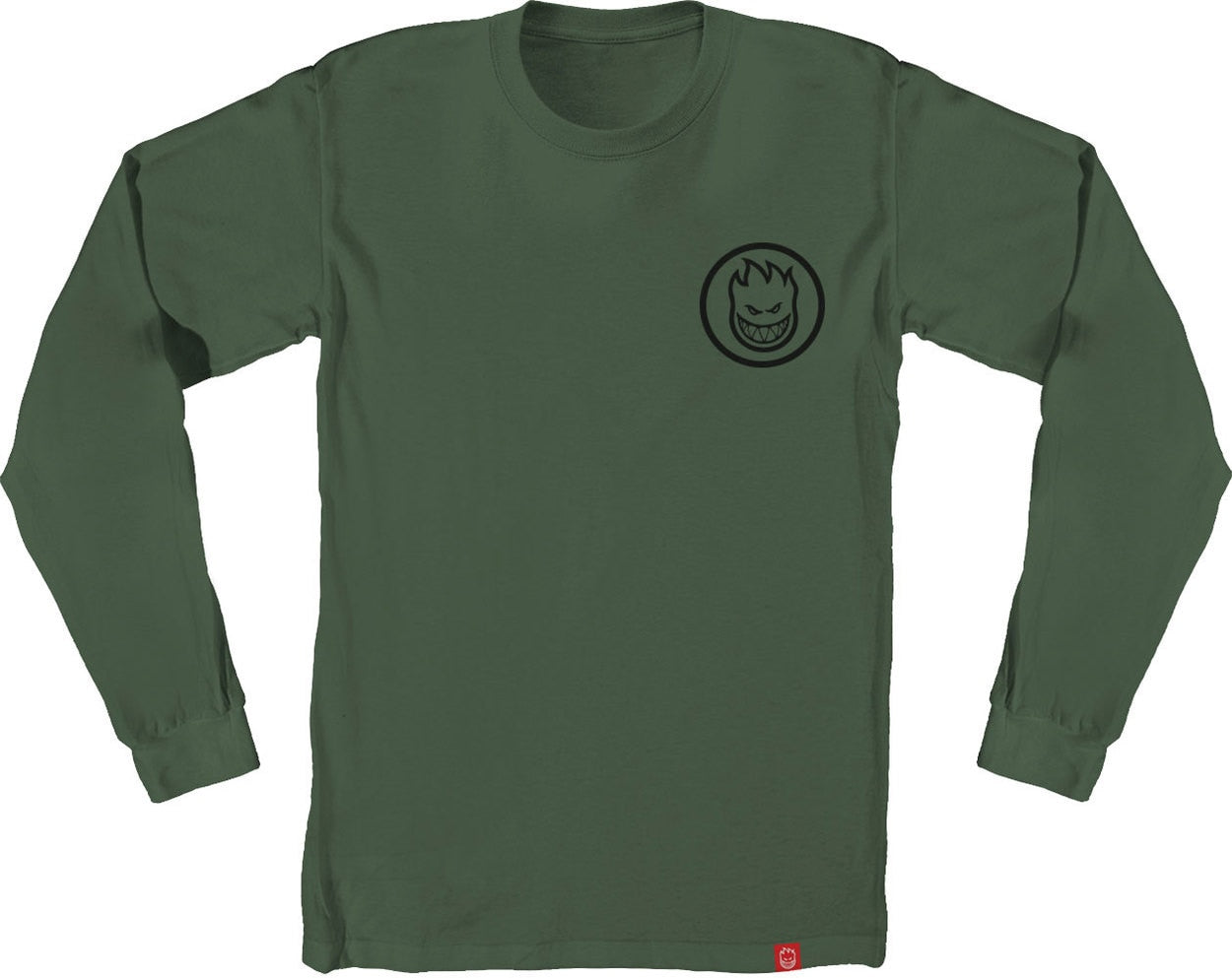 Spitfire Classic Swirl Long Sleeve Tee - Military Green/Black