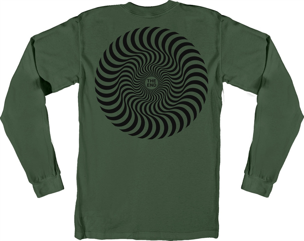 Spitfire Classic Swirl Long Sleeve Tee - Military Green/Black