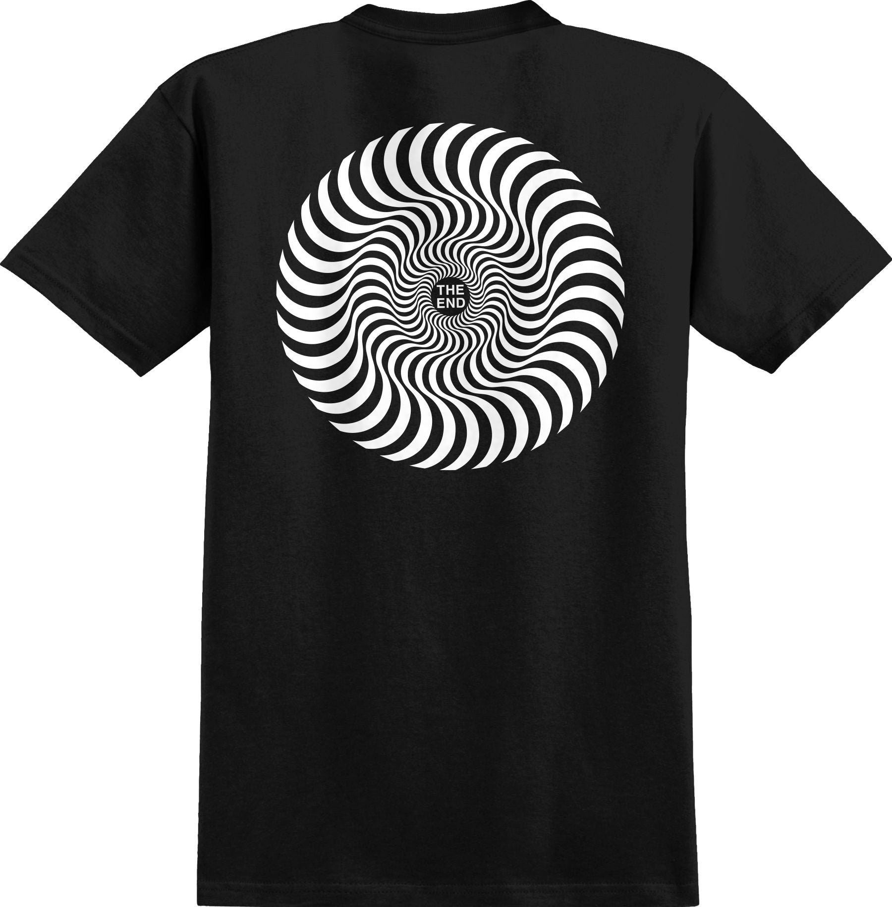 Black/White Classic Swirl Spitfire Wheels Tee Back