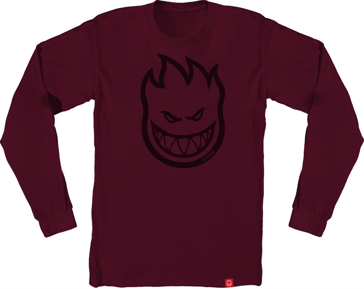 Spitfire Bighead Long Sleeve Tee - Burgundy/Black