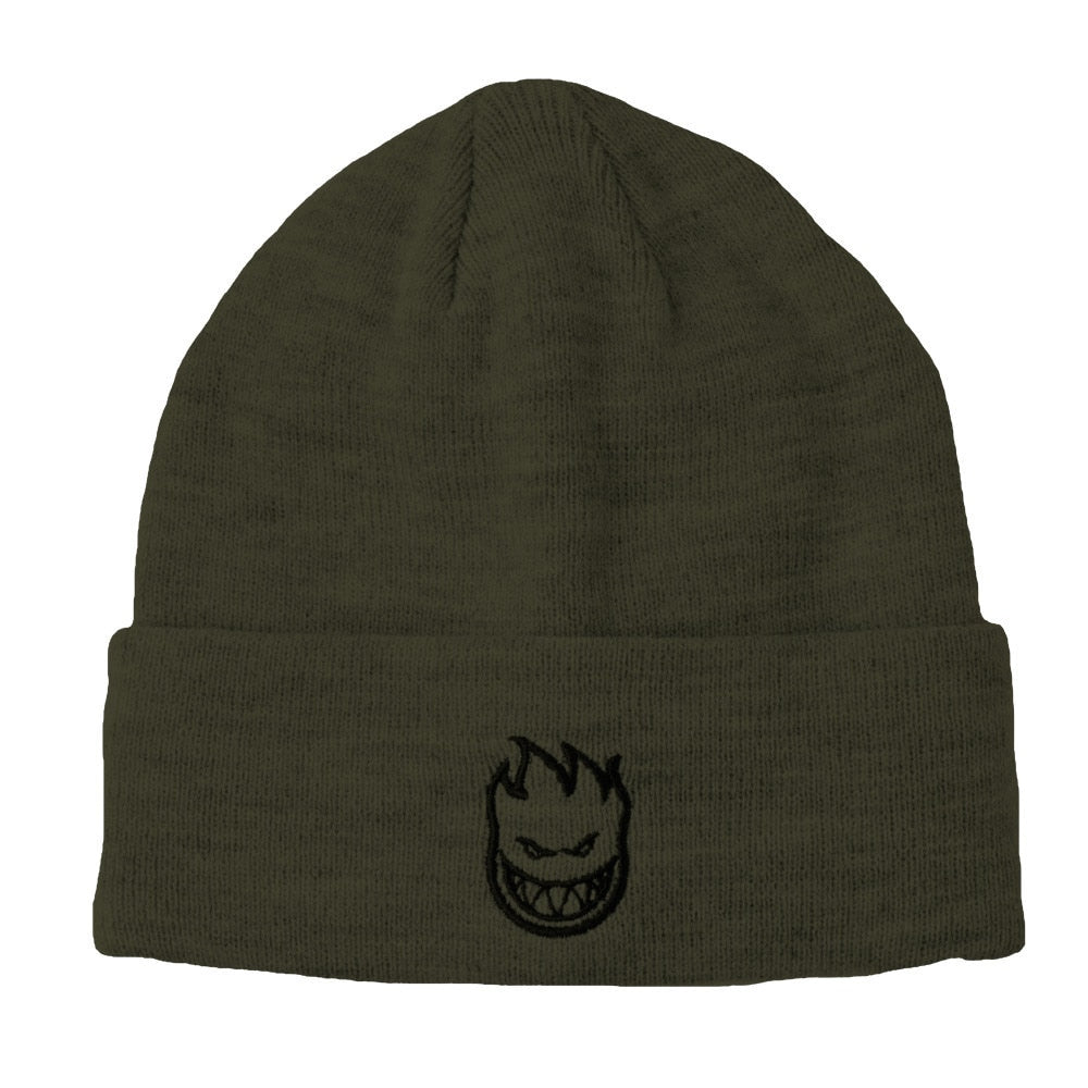 Spitfire Embroidered Bighead Logo Cuff Beanie - Olive/Black