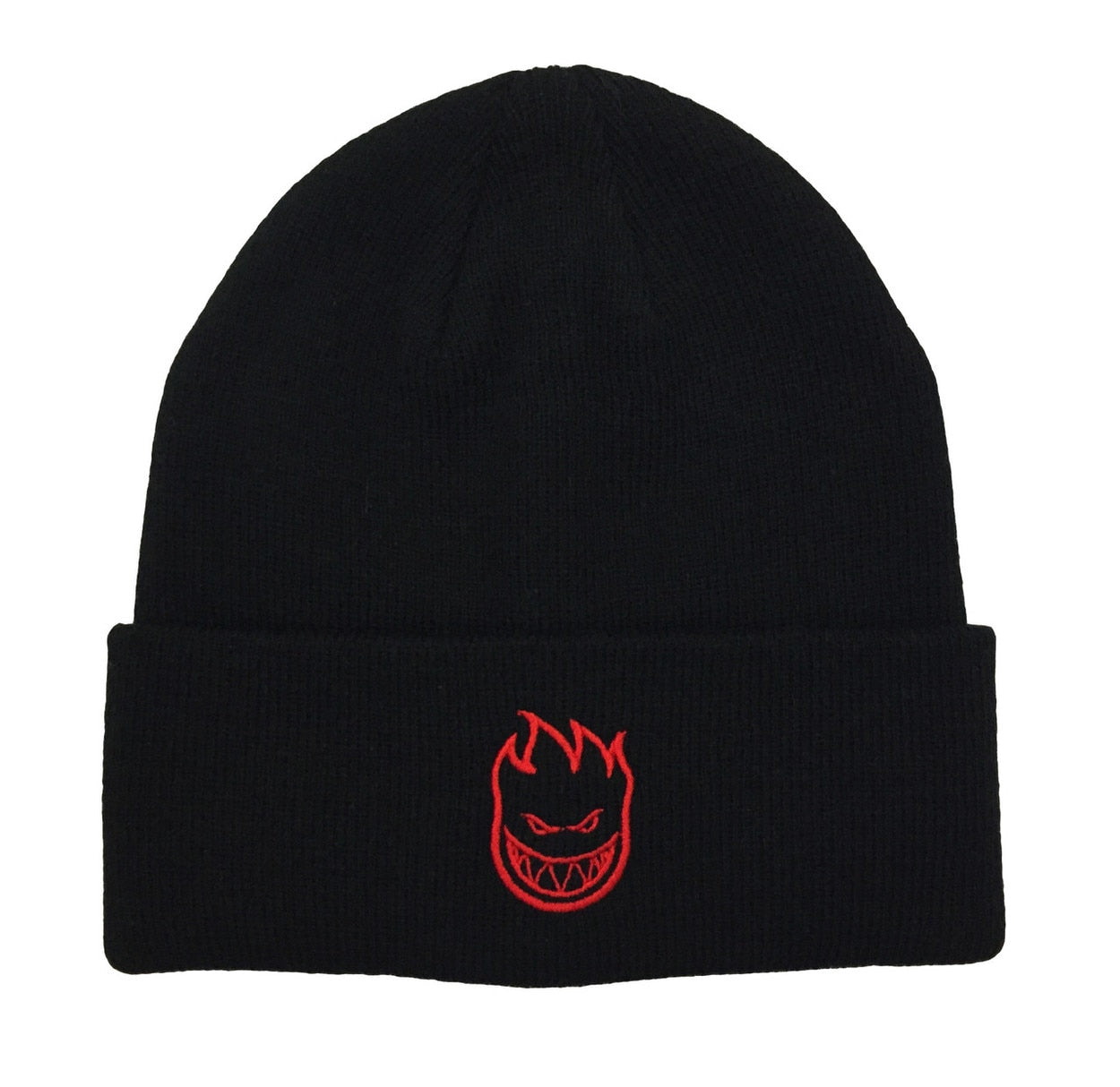 Spitfire Embroidered Bighead Logo Cuff Beanie - Black/Red