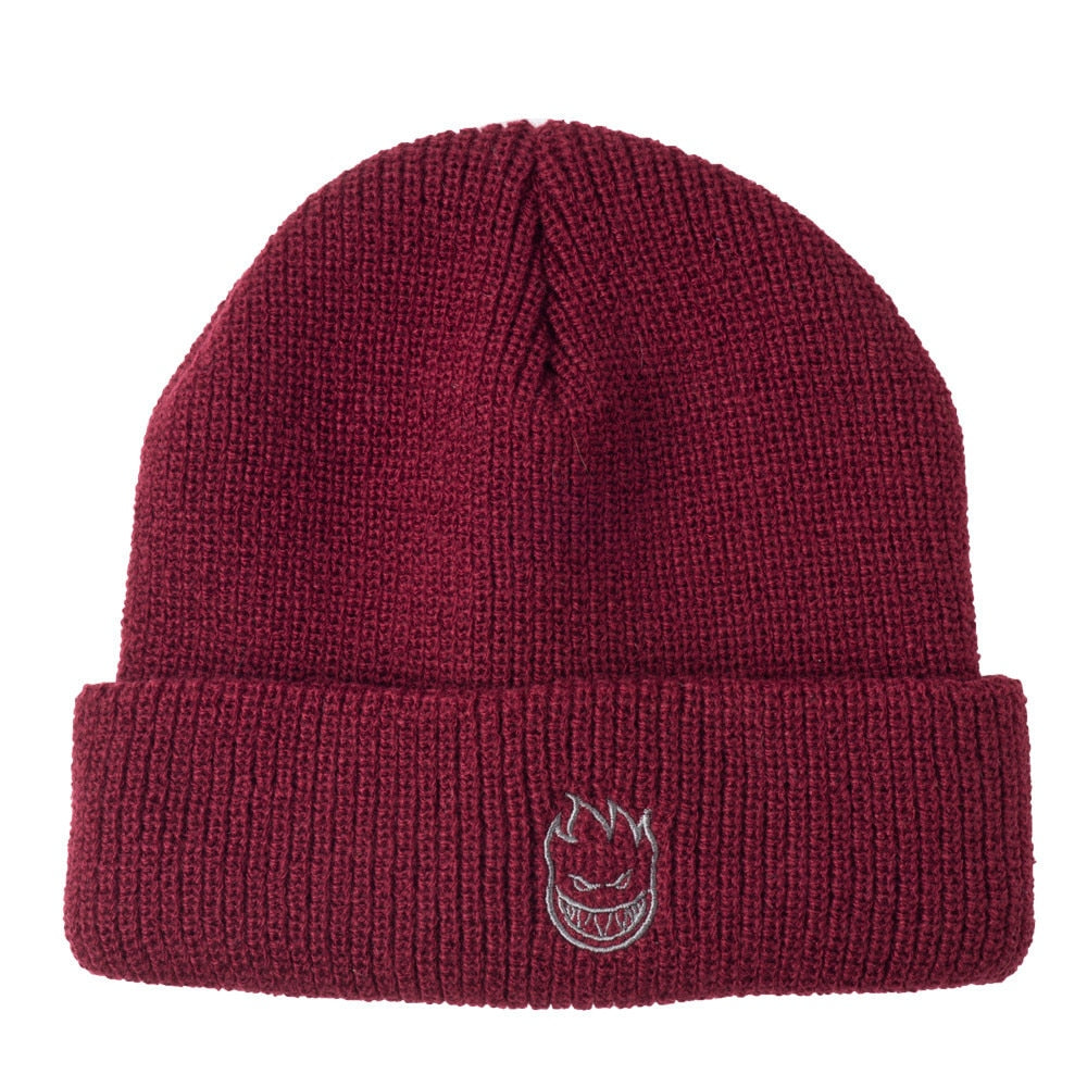 Spitfire Stock Bighead Logo Fold Beanie - Burgundy/Grey