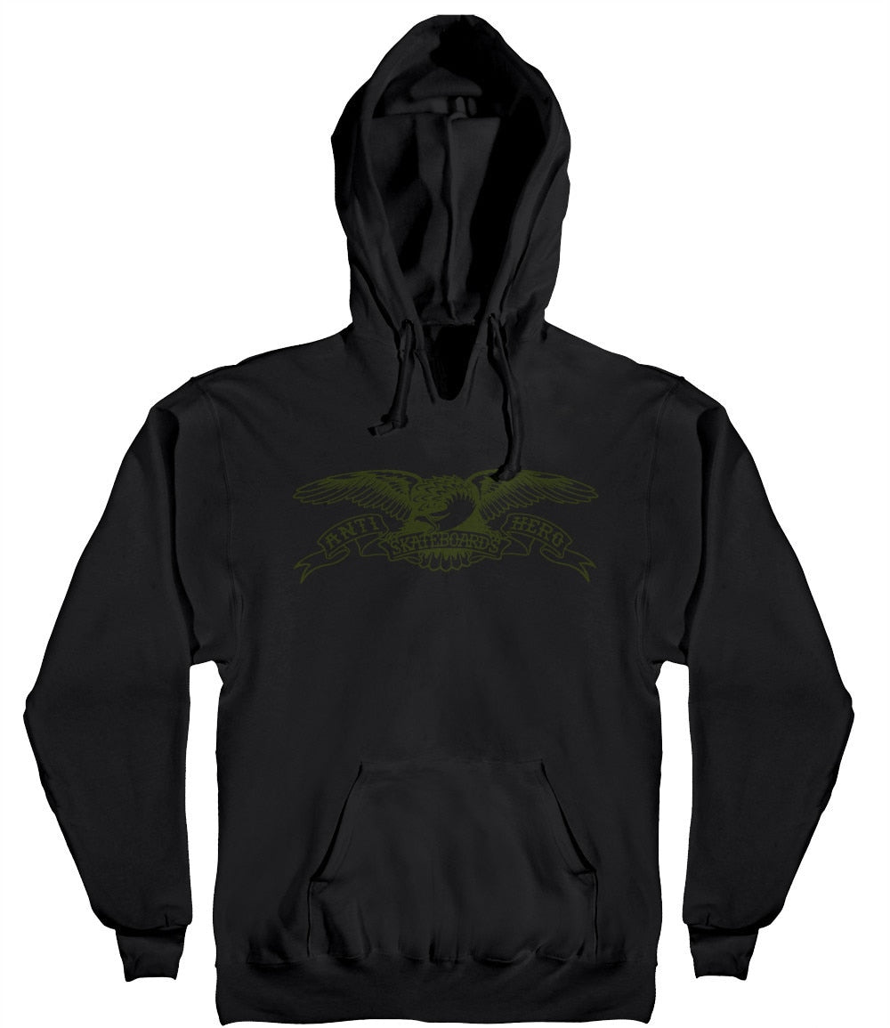 Antihero Basic Eagle Pullover Hoodie - Black/Army Green