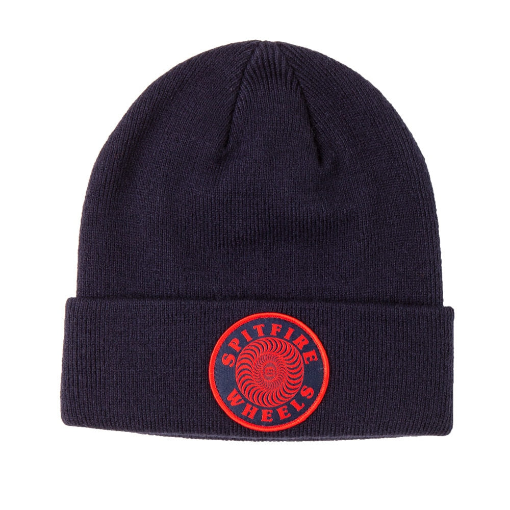 Spitfire OG Swirl Patch Cuff Beanie - Navy