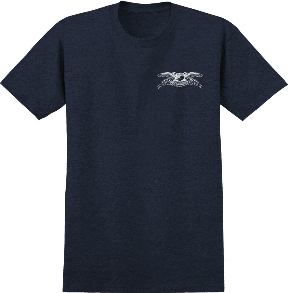 Antihero Skateboards Stock Eagle  Tee - Heather Navy