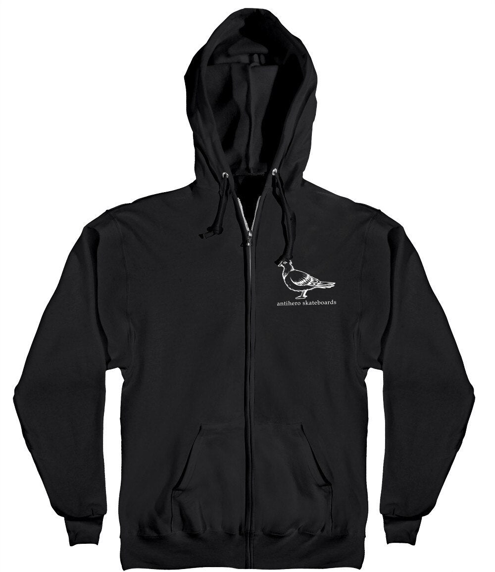 Antihero Basic Pigeon Zip Up Hoodie - Black/White